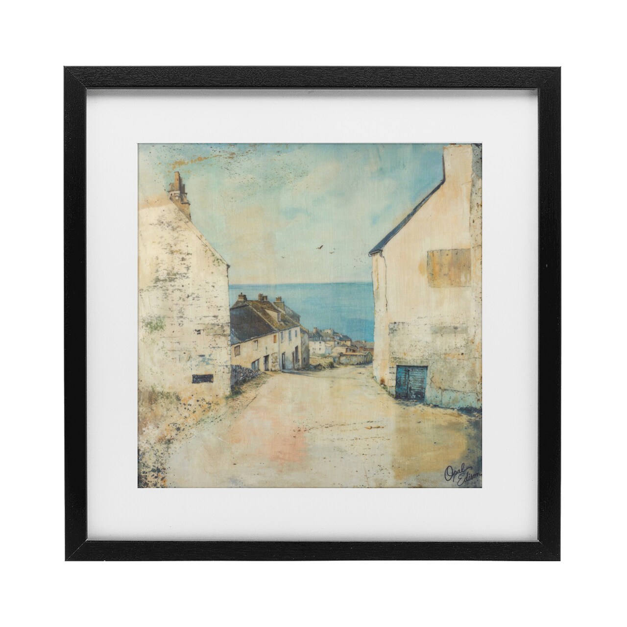 Stupell Industries Coastal Town Walk Framed Print Under Glass, design by Opal Edison